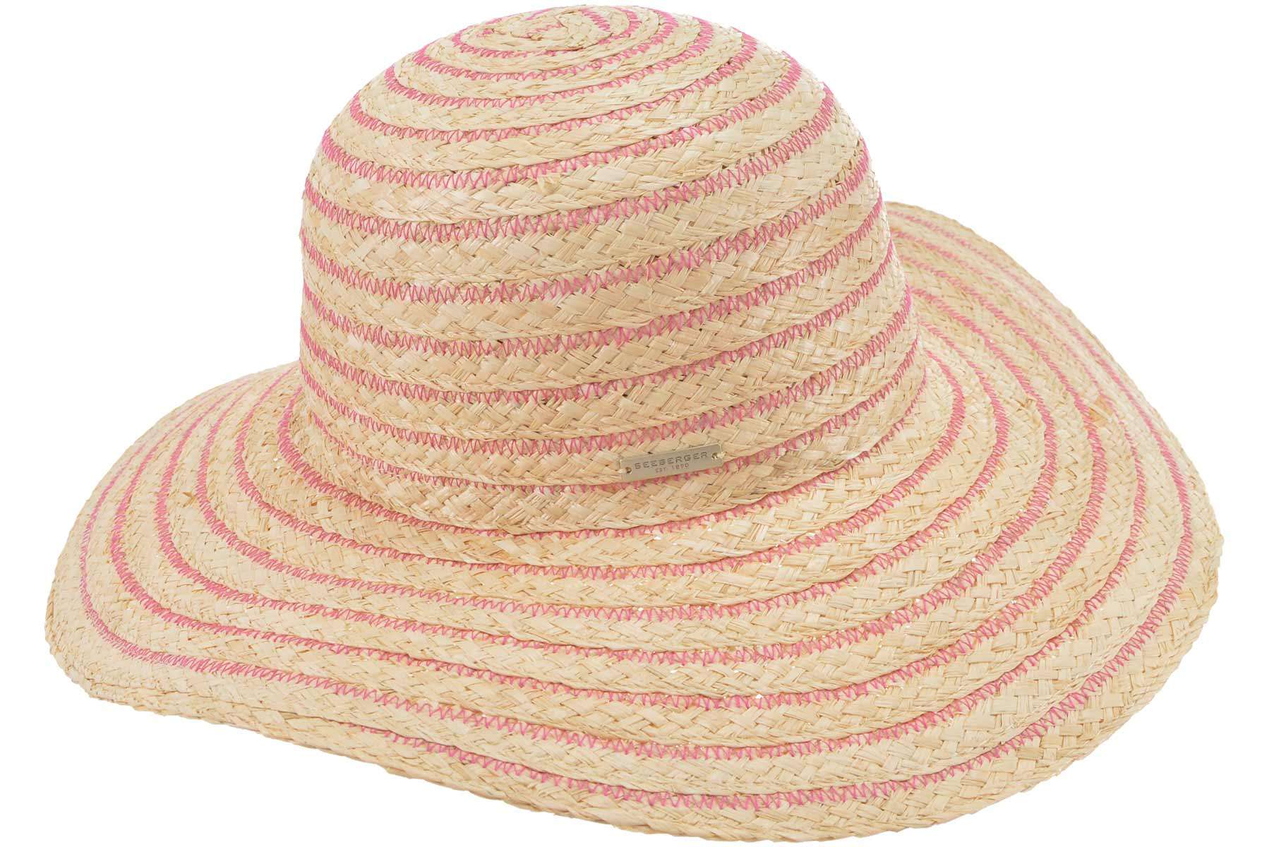 SEEBERGER women straw hat »raffia floppy with contrast« online