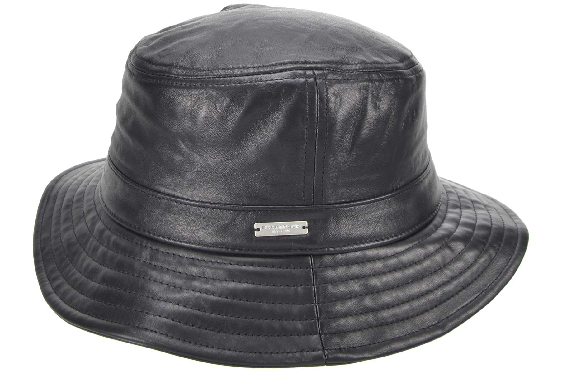 SEEBERGER Unisex Stoff Hut »Leder bei 18332-0« Fischerhut HATS kaufen SEEBERGER online